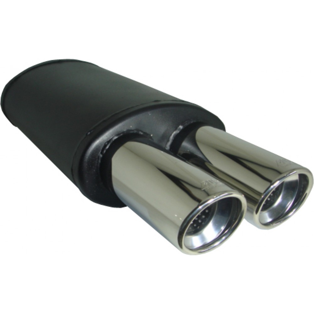 Egzoz ucu paslanmaz 968 Yuvarlak performans egzozu 2x76mm